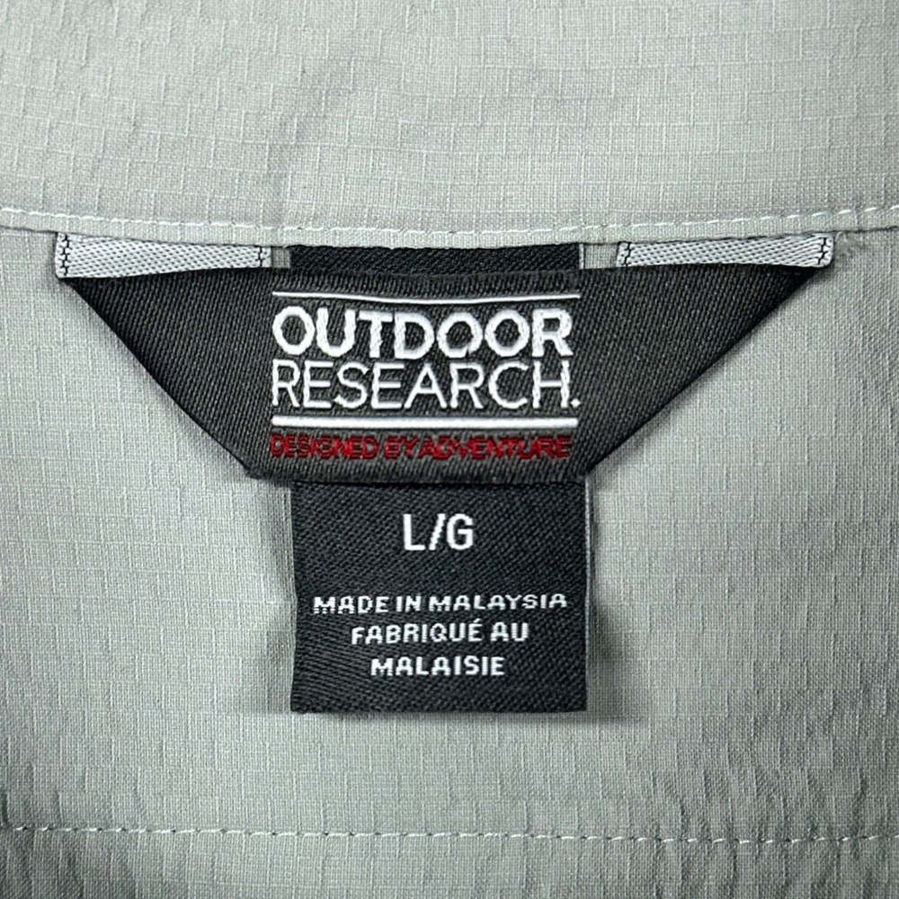 Outdoor Research Shirt Mens Large Gray Wanderer LS Stretch Outdoors Hiking - Picture 2 of 12